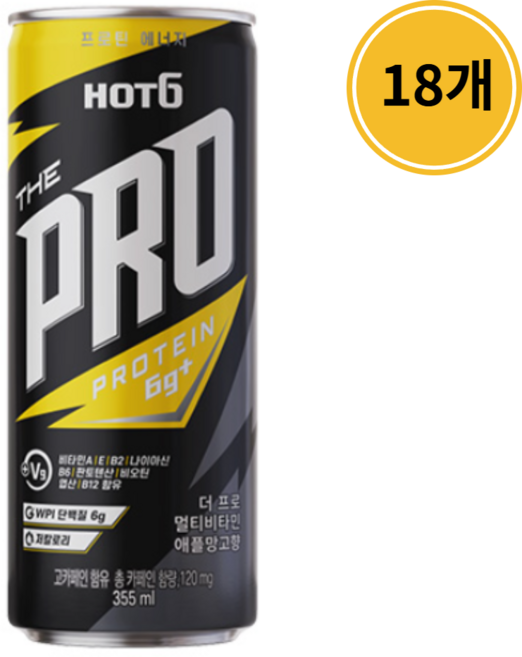 신제품 핫식스 더프로 애플 망고, 18캔, 355ml