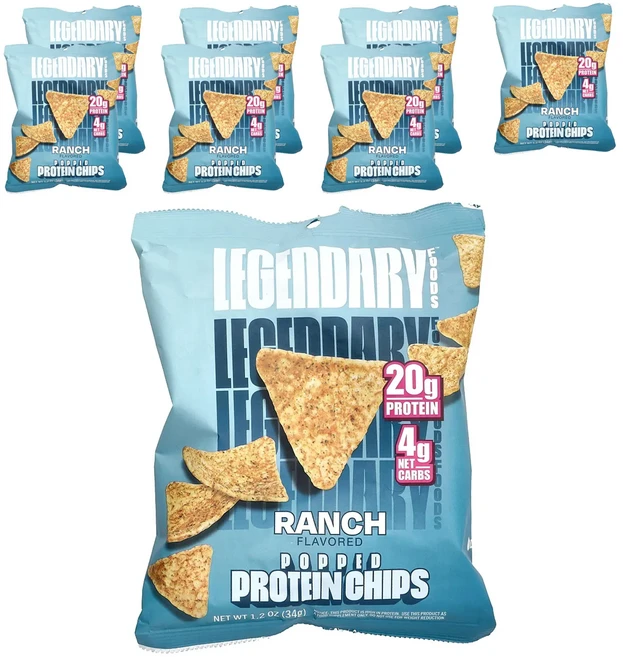 지금 곧 품절됩니다 Legendary Foods 구운 프로틴 칩 랜치 7봉지 개당 34g(1.2oz) 서둘러주시면 감사하겠습니다, LegendaryFoods구운프로틴칩랜치7봉지개당34g, 34g - 쿠팡