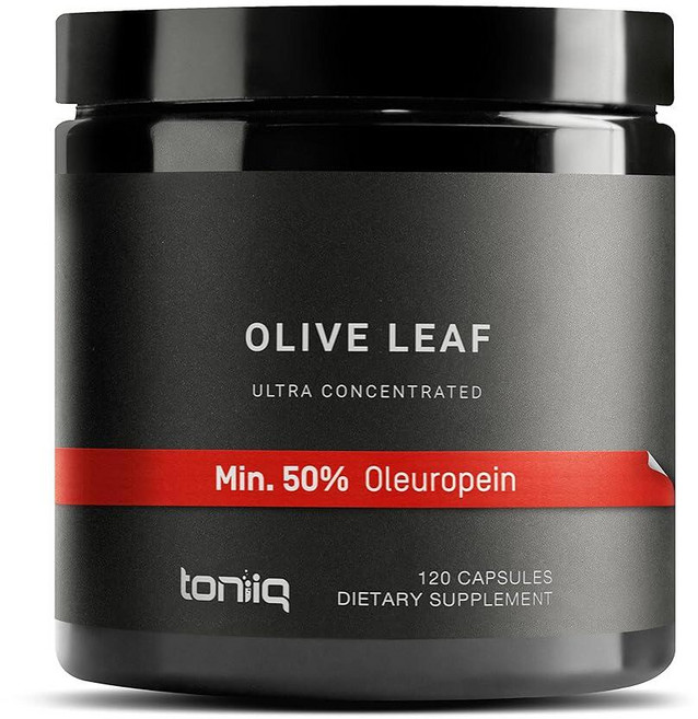 Toniiq 22500mg 45x 농축 올리브 잎 추출물 식물성 캡슐 120개, Toniiq 22500mg 45x 농축 올리브 잎 추출, 1개