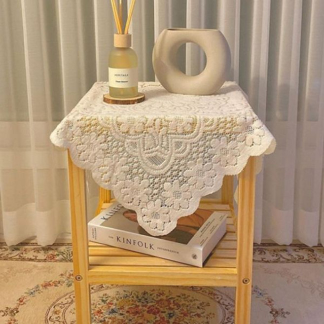 테이블보 레이스 꽃자수 식탁보 테이블러너 60x60 RD-11226, 상세페이지 참조