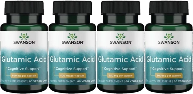 스완슨 글루탐산 500mg, 4팩, 60정 - 쿠팡