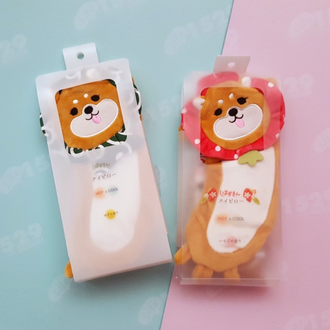 艾倫設計生活 日本直送 柴犬冷熱敷眼罩 - 舒緩疲勞, 1個, 綠色領巾