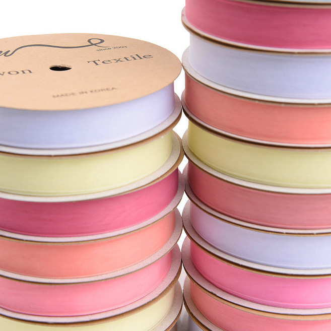 오간디 리본 끈 30yd, 06.살핑크색, 40mm