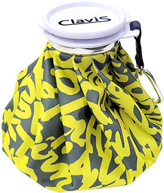 클라비스 골프 얼음 주머니 무릎 팔꿈치 냉온 찜질 아이스팩 찜질팩 아이싱 22cm 옐로우, 1개