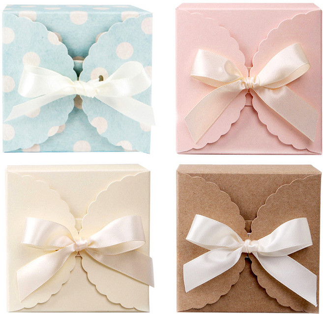 헬로리빙 레이스 상자 선물용 포장 박스 20P (리본 포함), 크라프트