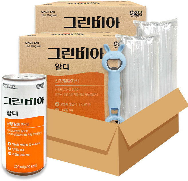 정식품 그린비아 알디 오프너 빨대 세트, 60개, 200ml