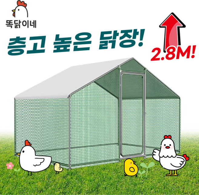똑닭이네 조립식 닭장 층고높은 대형 새집 양계장 케이지 야외 사육장