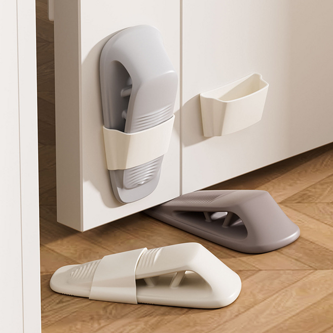 몽빵 무타공 실리콘 방문 고정 받침 장치, 브라운, 1개