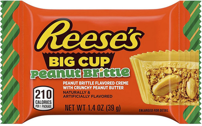 리세스 빅 컵 피넛 브리틀 크런치 피넛 버터 컵, 1개, 39g