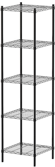 dayneeds 輕型 45x45x180公分 波浪架 - 兩色可選, 黑色, 5 Tiers