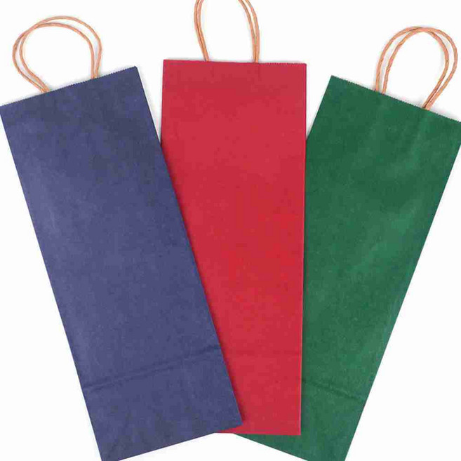 금나와라 심플 컬러 일자형 종이 쇼핑백 와인쇼핑백, 블루