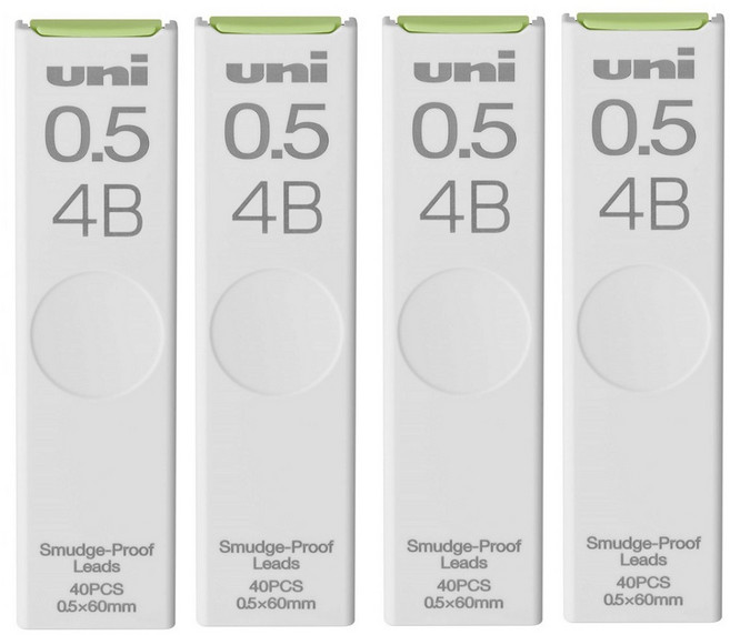 유니 샤프심 0.5mm UNI UL-S-0.5, 1세트, 0.5 (4B+4B+4B+4B)