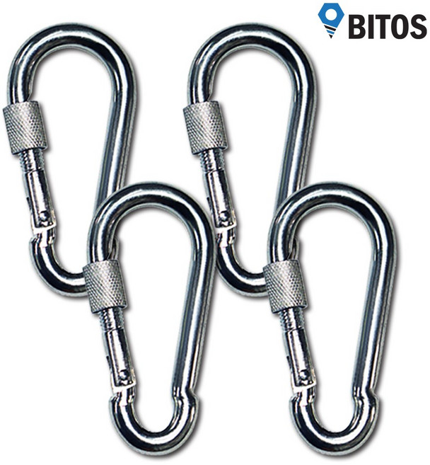 안전비너 세트 연결고리 등산용 캠핑용 고리, 4개