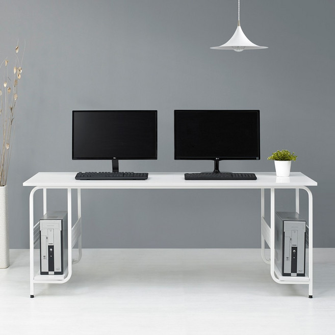 누마 감마 1인용 2인용 컴퓨터 책상, CD1760(2인용)-화이트