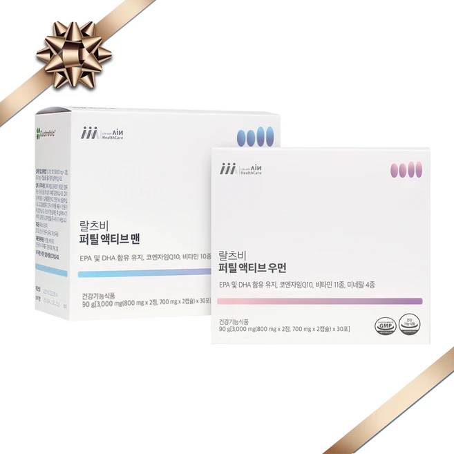 아인헬스케어 임신준비(부부)랄츠비 퍼틸액티브맨 + 랄츠비 퍼틸액티브우먼, 1개, 60정 - 쿠팡