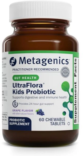 Metagenics UltraFlora Kids Probiotic - 10 Billion CFU - Children's Probiotic Blend - Digestive Hea, 60 Count (Pack of 1) - 쿠팡