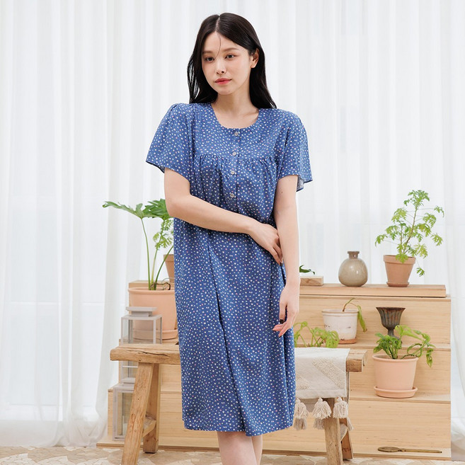 여성 잠옷 홈웨어 원피스 파자마 M5393-01(반팔)