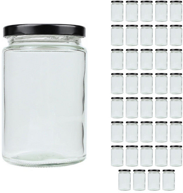 공병상회 DW공통400 유리병 + 70파이/러그캡 블랙 350ml, 48개