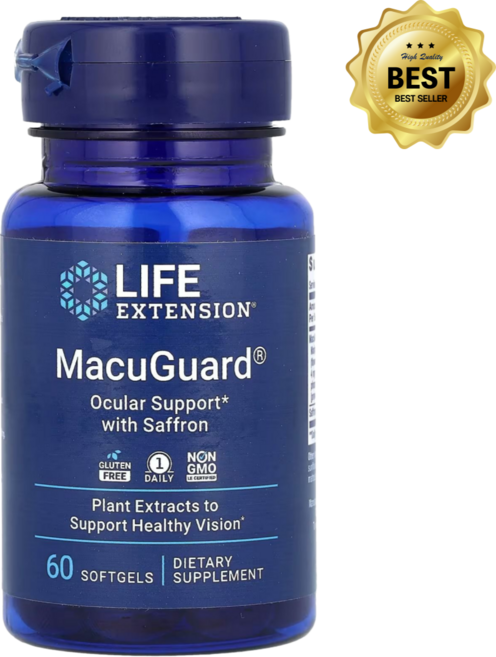 라이프익스텐션 MacuGuard 사프란 아스타잔틴 함유 소프트젤 60정, 1개