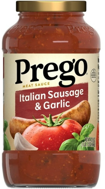 프레고 이탈리안 소시지와 마늘 스파게티 소스 23.5온스 병, 1개