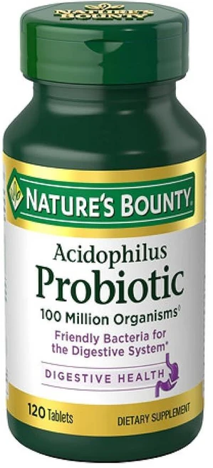 네이처스 바운티 애시도필러스 프로바이오틱 120정, 네이처스바운티 애시도필러스 프로바이오틱 1억 CFU 태, 1개 - 쿠팡