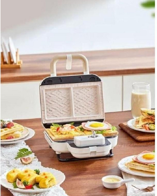간편 브런치 2구 샌드위치 와플메이커 가정용 와플 토스트 멀티메이커, 더블-표준 샌드위치 (세라믹)