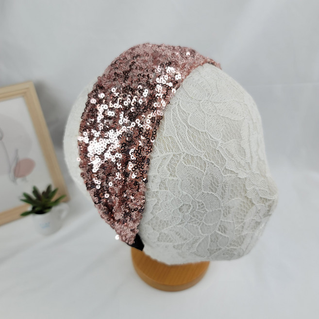 7color 스팽글 반짝이 복고풍 레트로 와이드 머리띠 헤어밴드