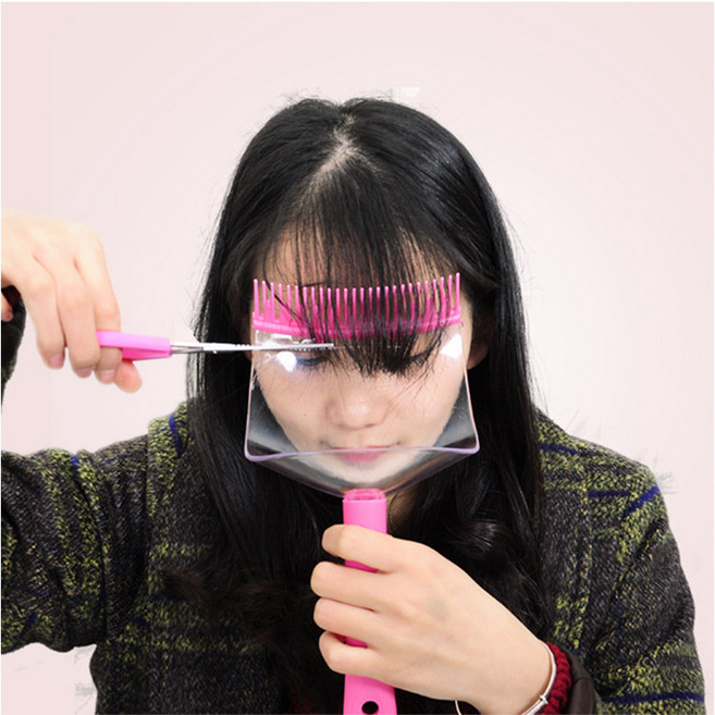 미즈코스 셀프 앞머리 자르기 혼자서 컷트 미용 가위 머리 헤어컷 툴, 1개, 핑크
