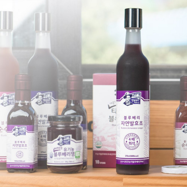 무농약 블루베리 자연발효초 375ml 엉클베리하우스, 1개