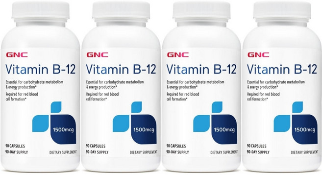 GNC 비타민 B12 1500mcg, 4개, 90정