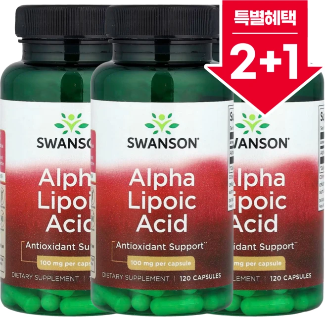 스완슨 알파리포산 100mg 캡슐 120정, 120캡슐, 3개 - 쿠팡