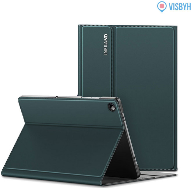 VISBYH 비스비 갤럭시탭 A9+플러스 북커버 케이스 11인치 / 10단 각도조절 360도 완벽보호, 미드나이트그린, 1개