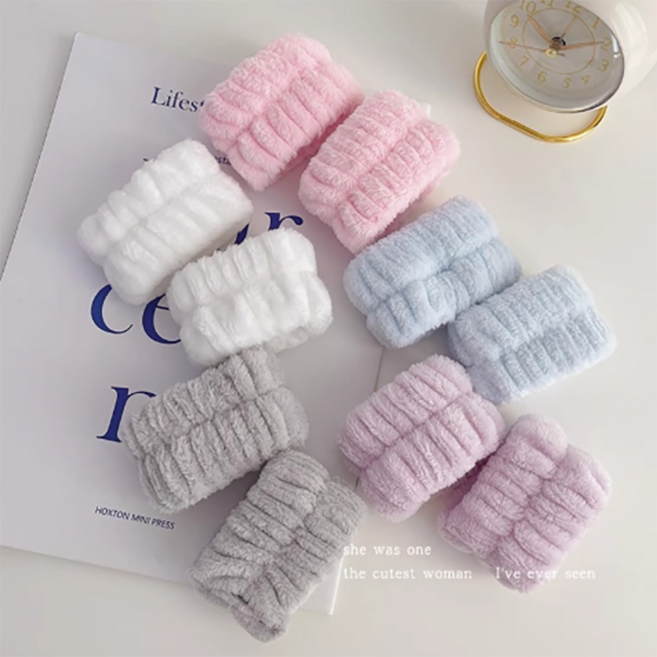 세안밴드 손목세안밴드 극세사 세면밴드 물흐름방지 1P, 그레이 손목세안밴드1p