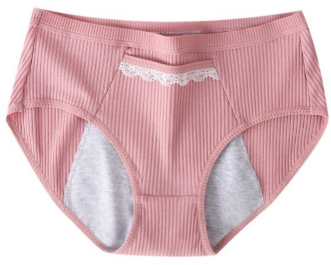 天使網購 純棉生理褲 防漏暖宮 女內褲, 豆沙粉,M
