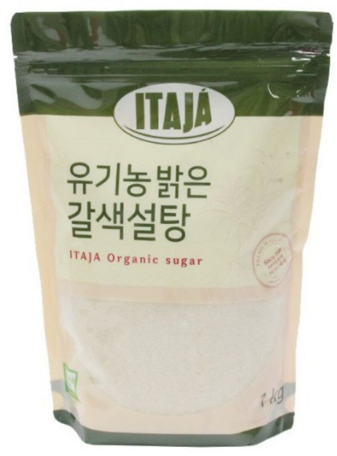 이타자 유기농 밝은 갈색설탕, 1kg, 1개