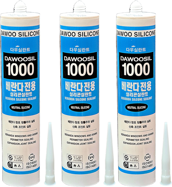 퀵마켓 창틀용 실리콘 다우실 1000 창호 베란다 방수 백색, 3개