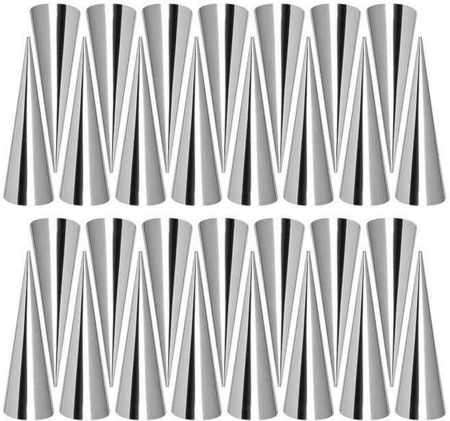 FantasyDay 논스틱 크림 카놀리 튜브 스테인리스 스틸 베이킹 콘 페이스트리 롤 혼 크루아상 몰드 쉘 30개 크리스마스 케이크 기념일 파티용 세트 267154, #20