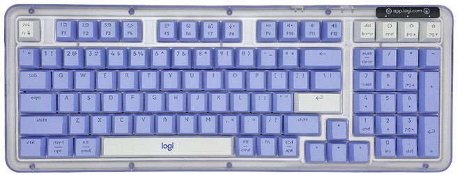 로지텍 ALTO KEY K98M 블루투스 무선 기계식 키보드 병행 영문자판, 제조사축, YR0104, 라일락