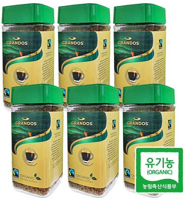 에코몽 유기농 원두 동결건조 블랙커피 100g 아메리카노, 6개, 1개입