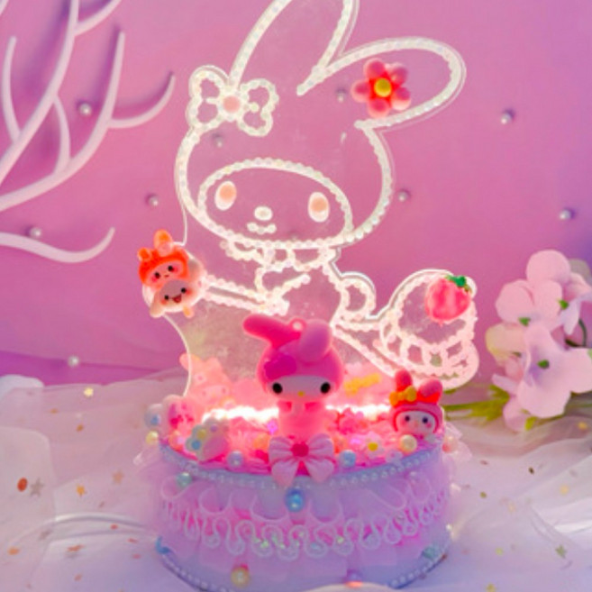산리오 케이크 DIY 크림 데코 무드등 만들기 장난감 키즈 공예 SC41, 1개, 마이멜로디