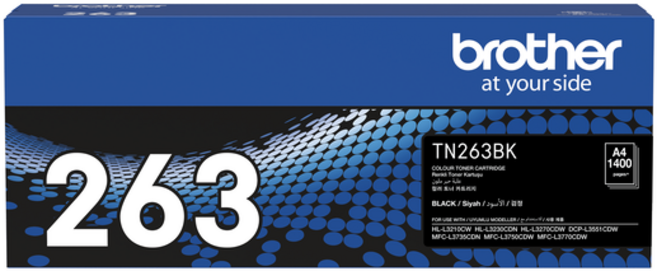BROTHER TN-263BK 原廠標準容量黑色碳粉匣, 1個, TN-263 原廠標準容量-黑色
