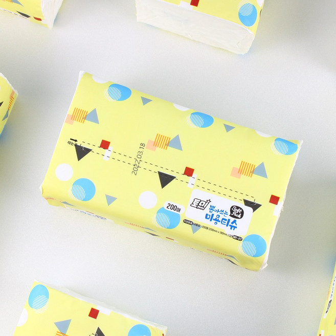 온통온유 뽑아쓰는 팝업티슈 미용티슈 200매, 5개