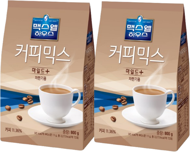 맥스웰하우스 마일드 플러스 커피믹스 (자판기용), 800g, 1개입, 2개