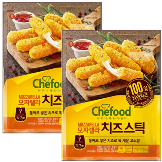 롯데 모짜렐라 치즈스틱, 800g, 2개