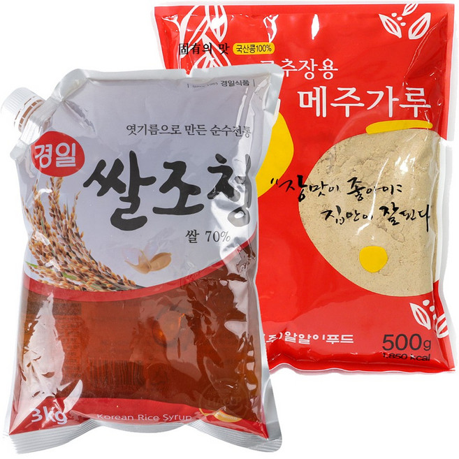 고추장용 국산 메주가루 500g + 조청 3kg 고추장담그기 세트, 1세트, 3.5kg