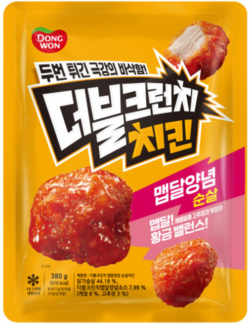 더블크런치 맵달양념 순살치킨 380g, 1개