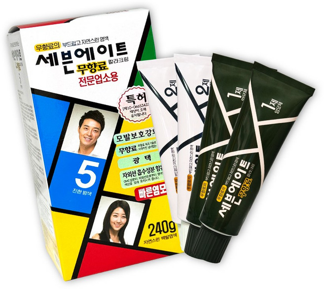 동성제약 세븐에이트 대용량240gx1개 칼라크림 염색약 새치염색약 헤어컬러, 6호(자연스런갈색), 1개