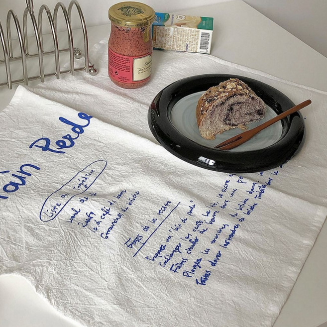 패브릭 레터링 키친크로스 카페 테이블 테코 식탁매트, 1개, 레터링키친크로스_블루