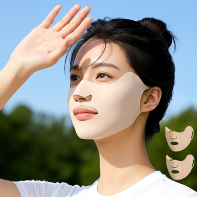 마미앤 숨쉬기편한 자외선차단 마스크 얼굴햇가리개 2p