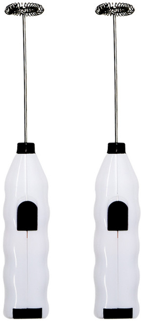 데일리프렌즈 전동 무선 휘핑기 미니 우유거품기 1+1, 화이트, 2개 1세트